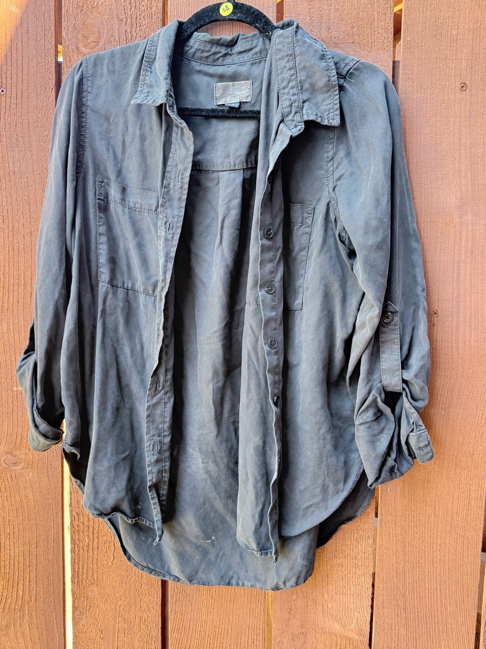 Men's Classic Button-Up Shirt - Charcoal Black